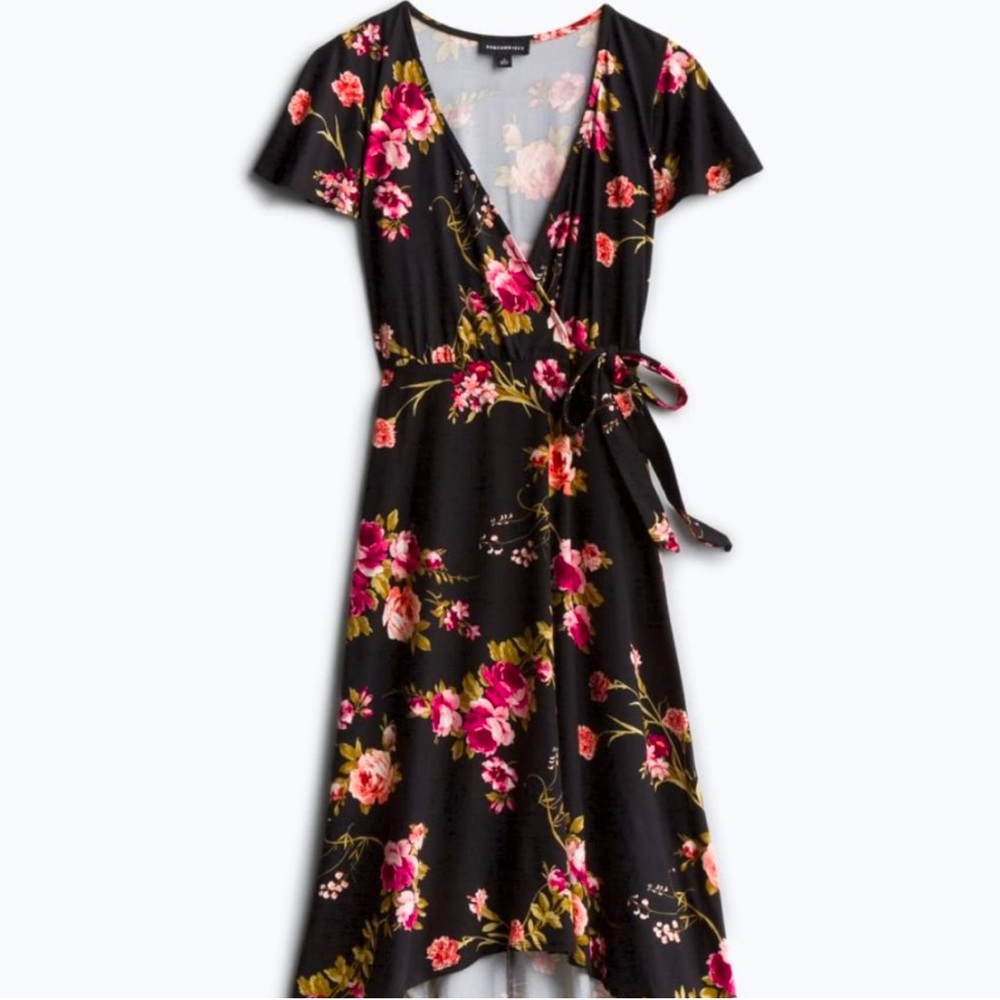 FORTUNE & IVY Faux Wrap Floral Dress 🖤 NWT